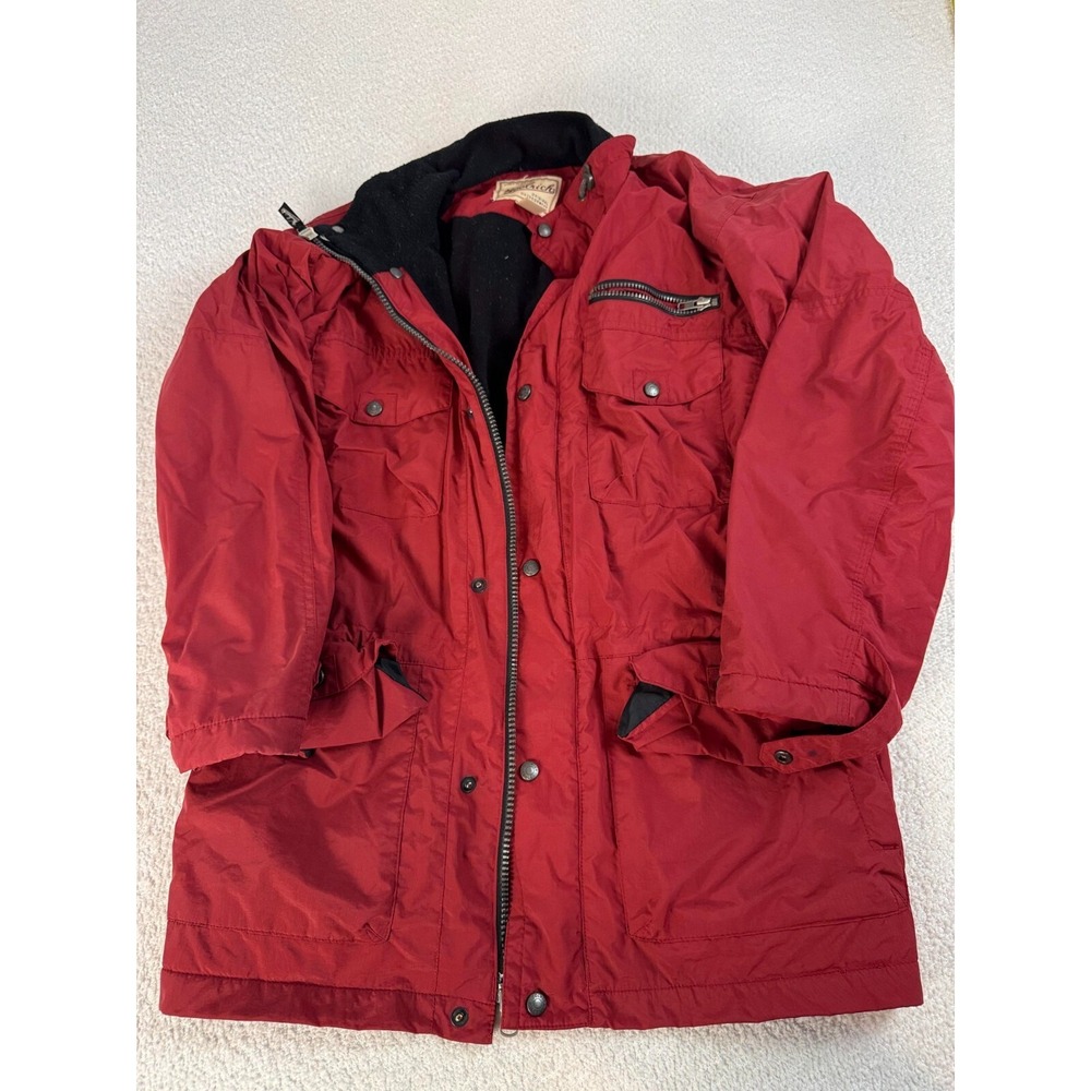 Woolrich Mens Winter Outdoor Jacket Full Zip Windbreaker ‎ Red Medium